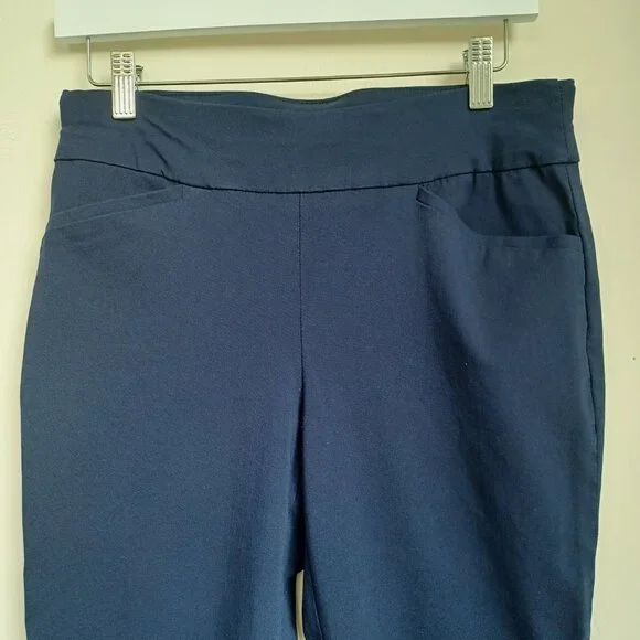 Chicos Pants Perfect Stretch Pull On Navy Blue Womens size Small Short - Picture 4 of 7